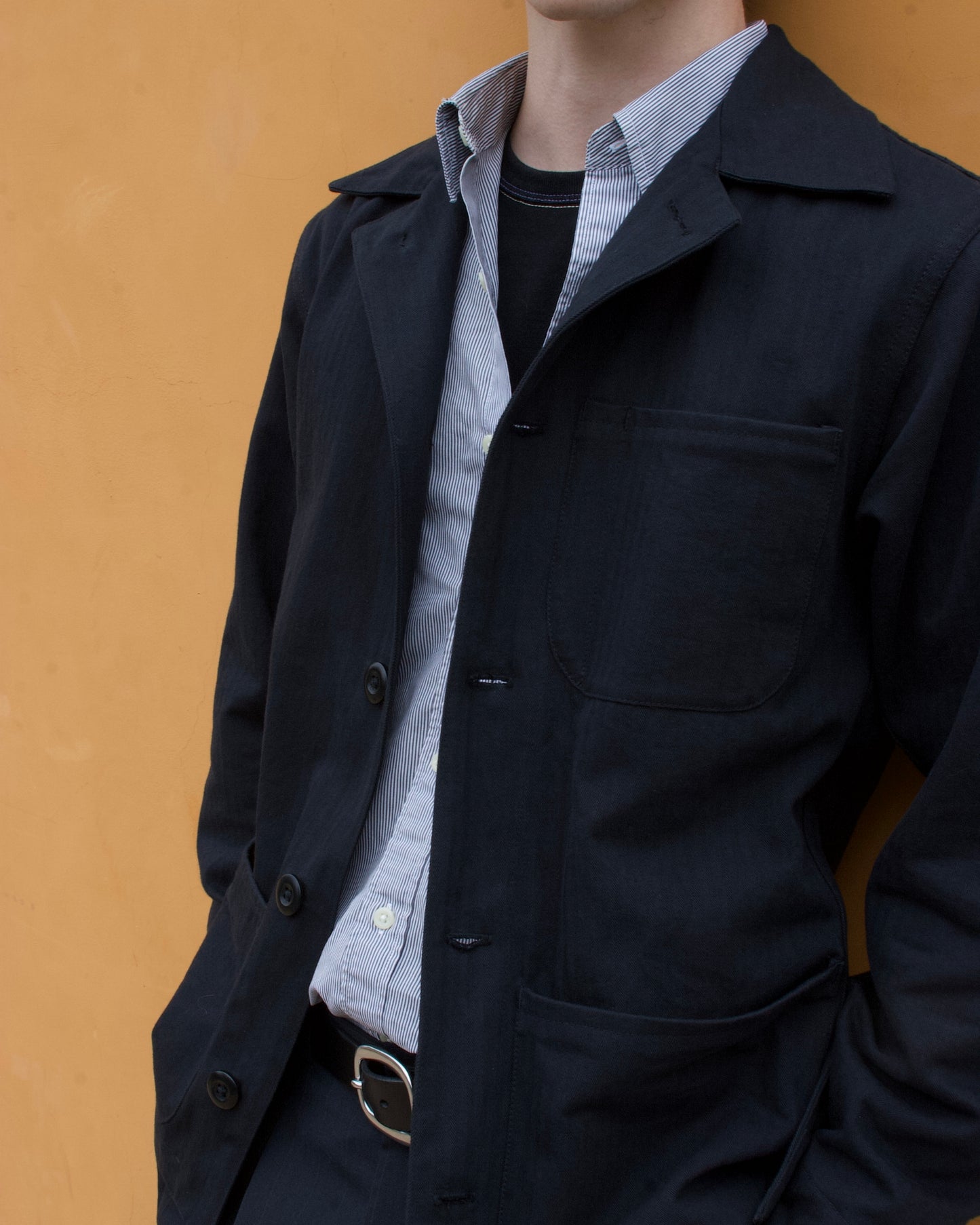 Voyager Chore Coat in Japanese Herringbone Denim