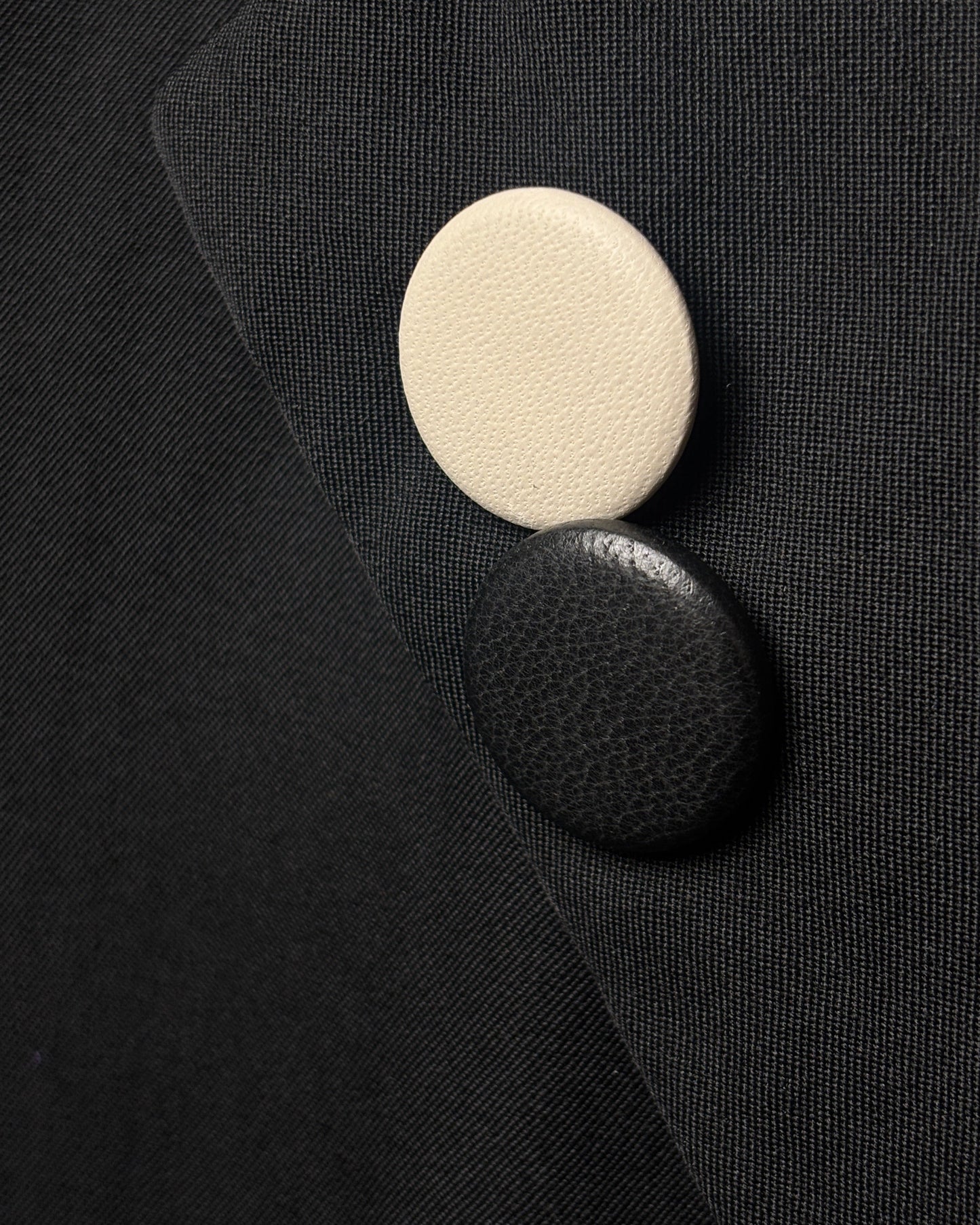 Lambskin Button Pin in Off White