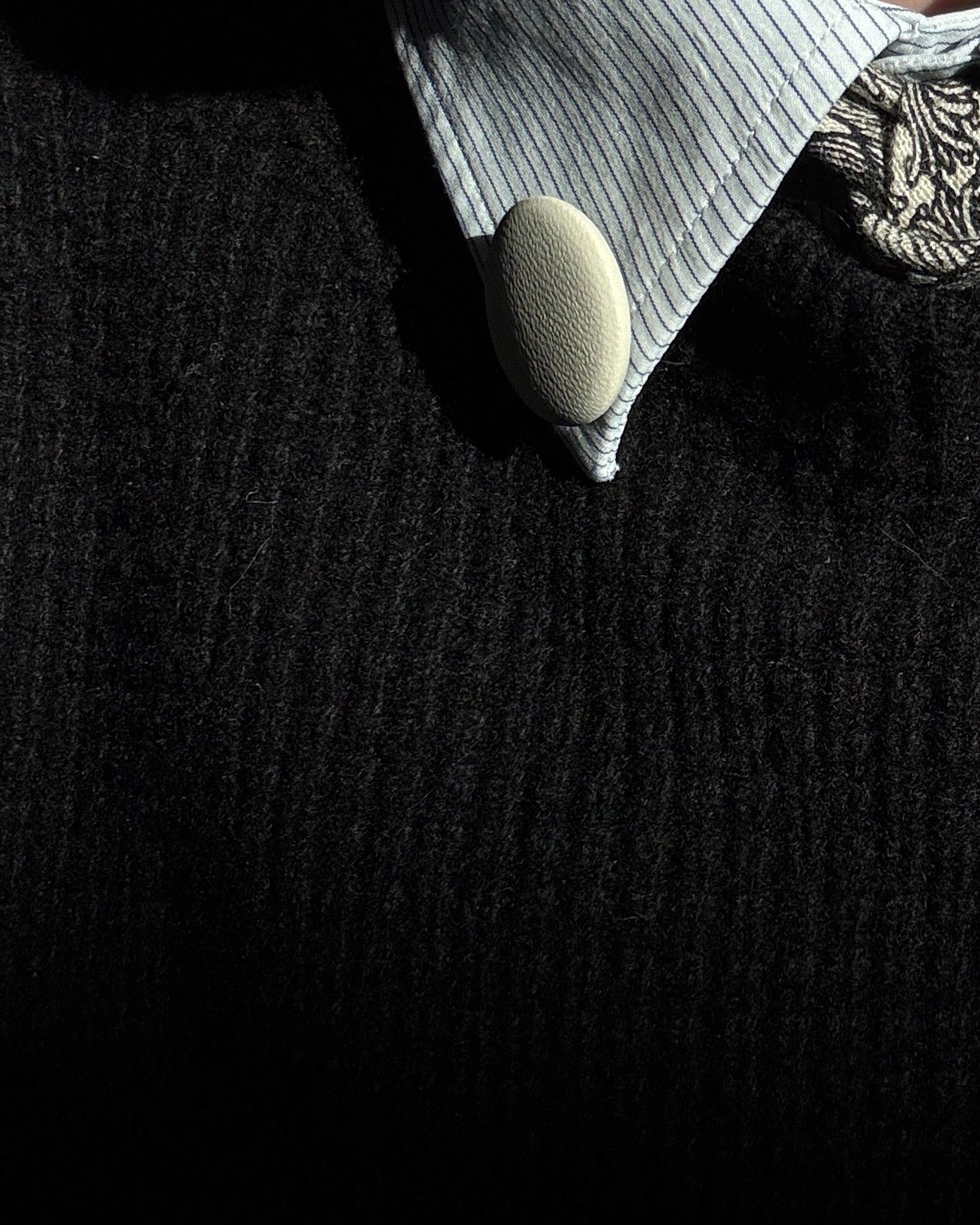 Lambskin Button Pin in Off White