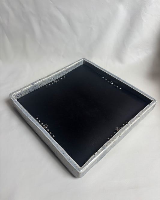 Ceramic Studded Leather Valet Tray