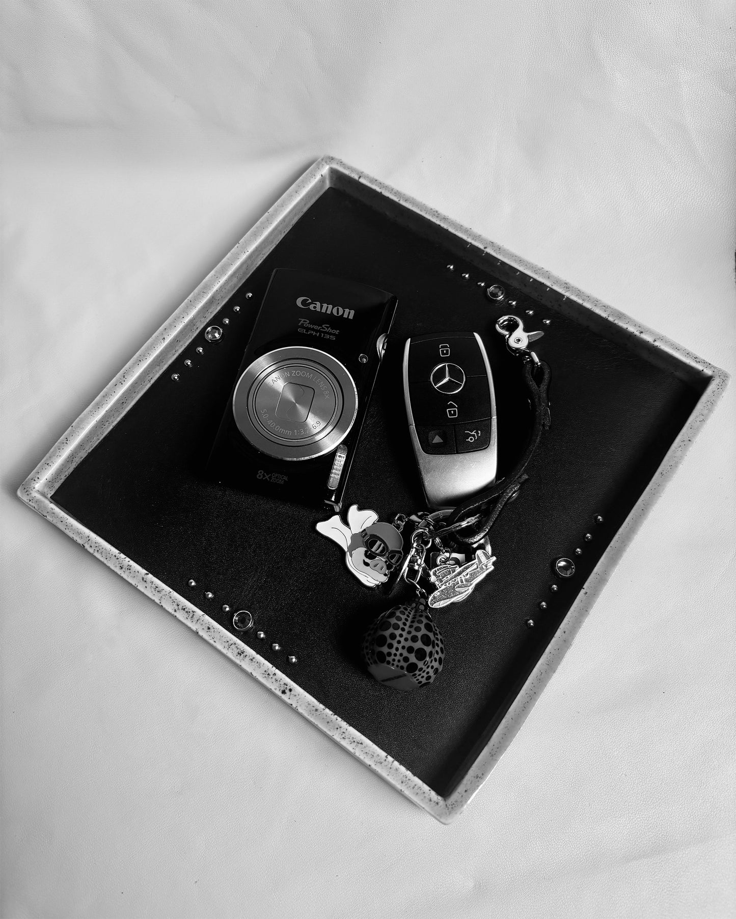 Ceramic Studded Leather Valet Tray