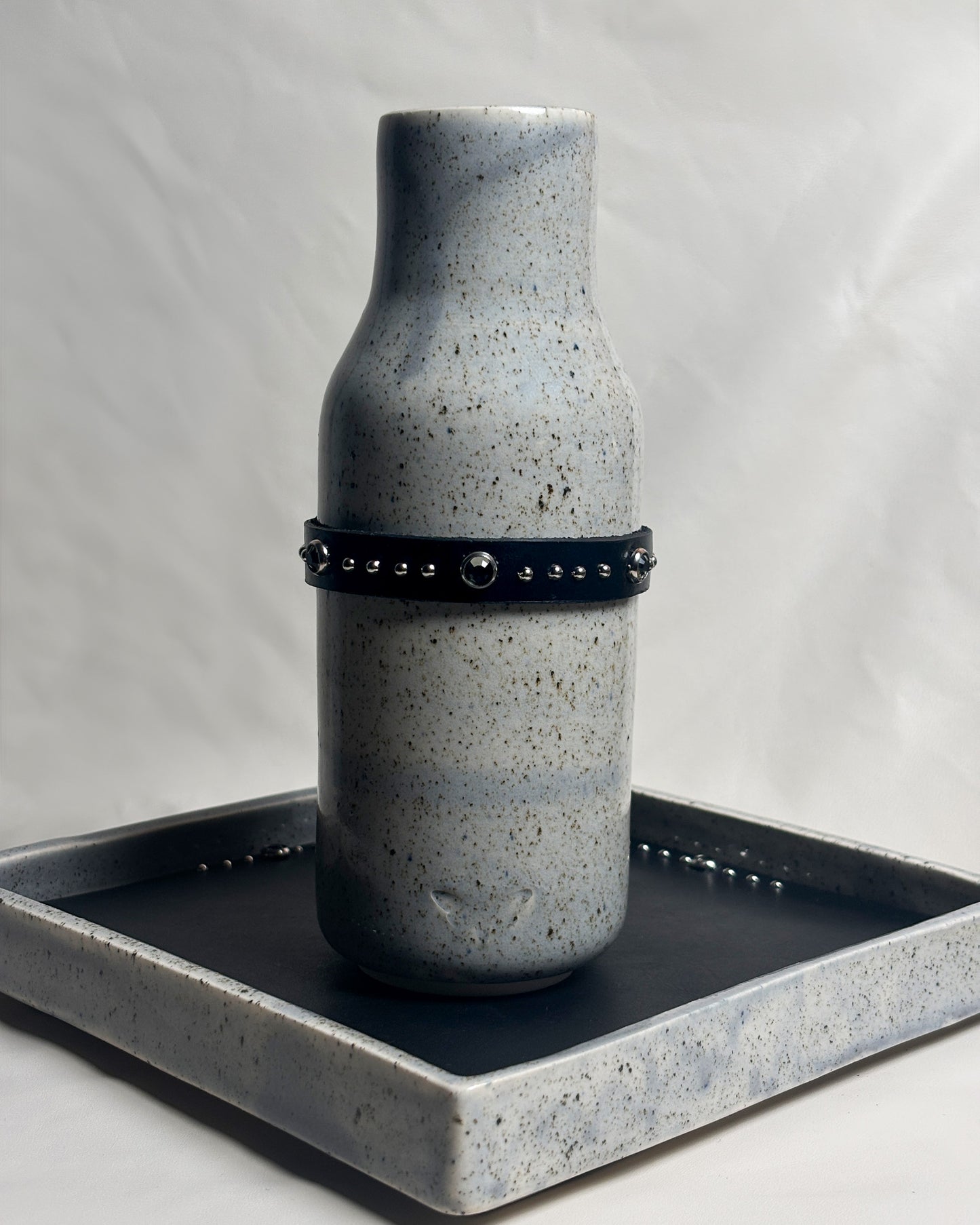 Ceramic Carafe Set With Studded Leather belt