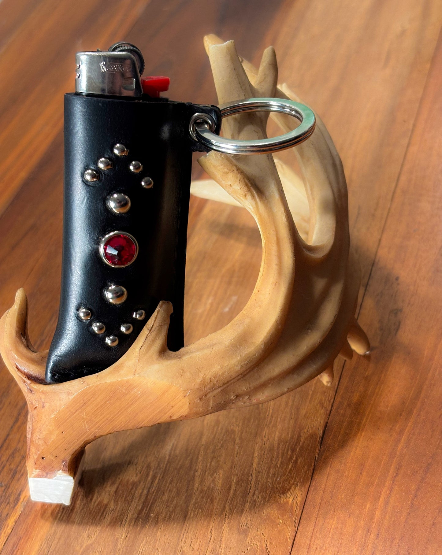 Studded Leather Lighter Case